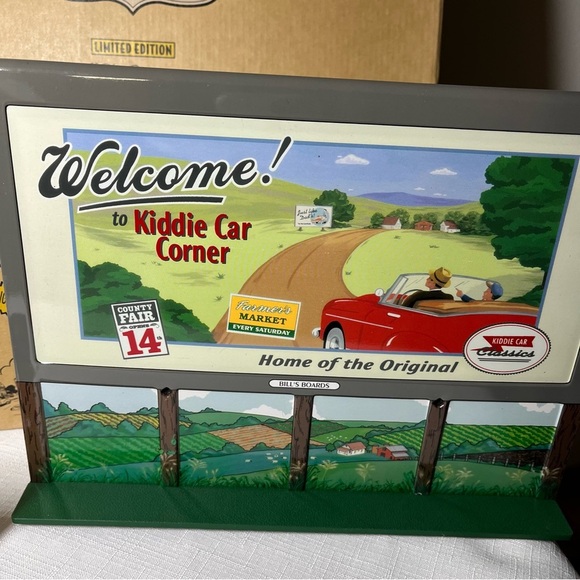 NEW Hallmark Kiddie Car Classics Collectible Garage + billboard Signs Gas pumps - Picture 9 of 16